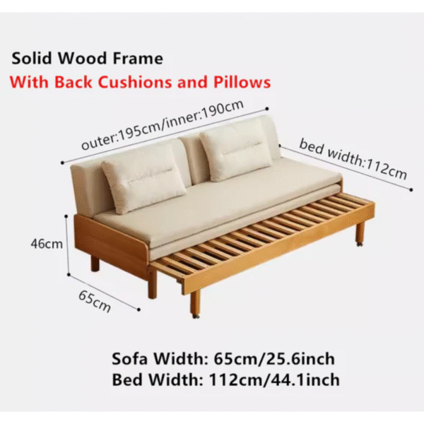WoodBee Craft "The Horizon Trundle" Premium Extendable Solid Wood Daybed