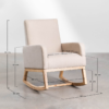 WoodBee Craft "The Serene Glide" Premium Modern Upholstered Rocking Chair