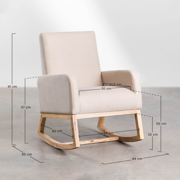 WoodBee Craft "The Serene Glide" Premium Modern Upholstered Rocking Chair