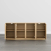 7 WoodBee Craft "The Sora Wave" Premium Natural Fluted Wood Credenza