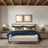 7 WoodBee Craft "The Haven Taper" Premium Upholstered Solid Mango Wood Bed