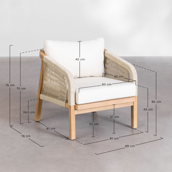 7 WoodBee Craft "The Haven Cross" Premium Luxury Woven Rope Accent Chair