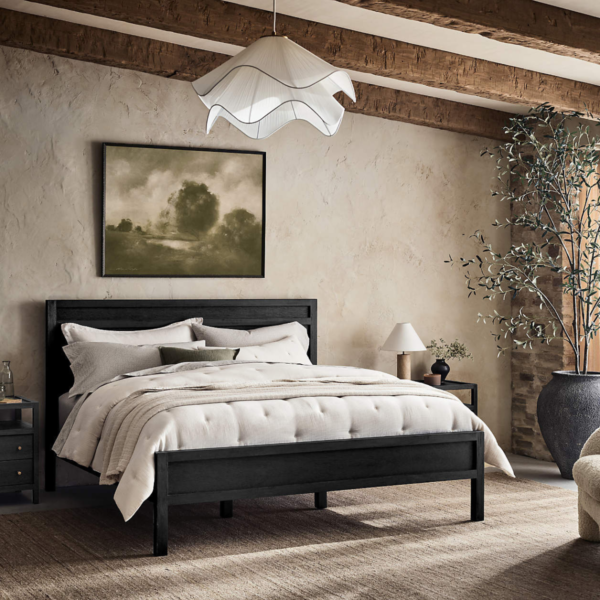 7 WoodBee Craft "The Obsidian Line" Premium Black Solid Wood Bed Frame
