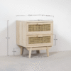 WoodBee Craft "The Rattan Aura" Premium Rattan Cane Bedside Table