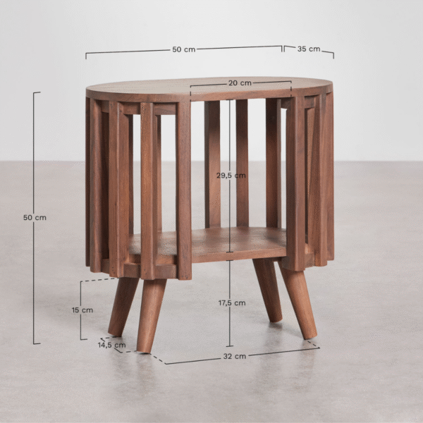 7 WoodBee Craft "The Circa Spindle" Premium Round Slatted Bedside Table