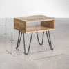 WoodBee Craft "The Apex Cubby" Premium Hairpin Leg Wooden Nightstand