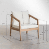 WoodBee Craft "The Solace Single" Premium Contemporary Minimalist Wood Armchair