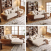WoodBee Craft "The Horizon Waffle" Premium Solid Wood Trundle Couch