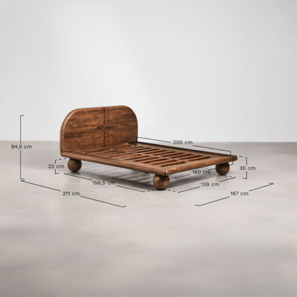 WoodBee Craft "The Orbison Arch" Premium Spherical Feet Platform Bed