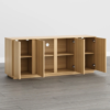 8 WoodBee Craft "The Sora Wave" Premium Natural Fluted Wood Credenza