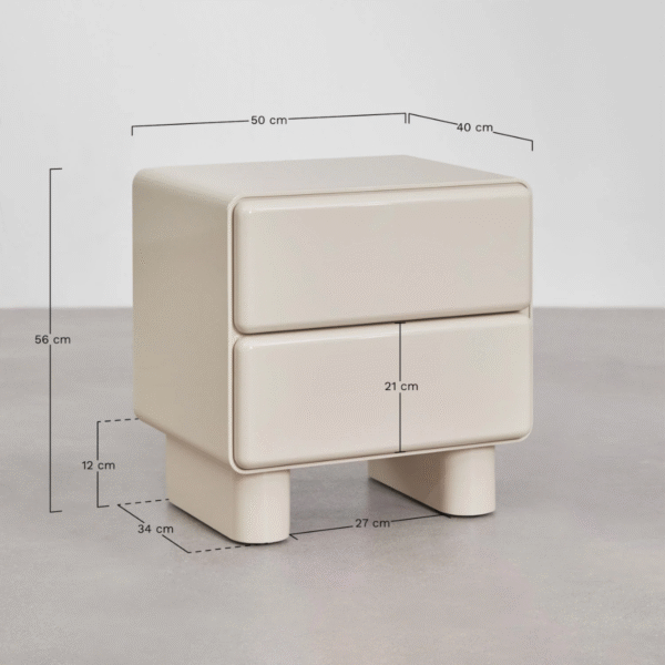 WoodBee Craft "The Lumina Capsule" Premium Capsule Minimalist Bedside Table