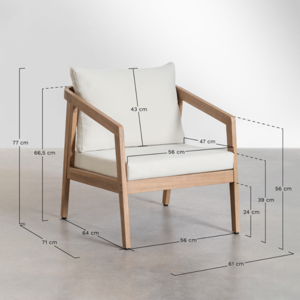 WoodBee Craft "The Solace Single" Premium Contemporary Minimalist Wood Armchair