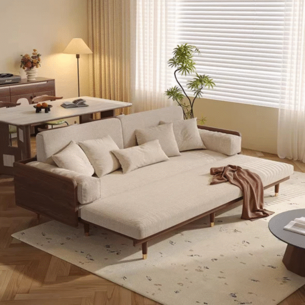 8 WoodBee Craft "The Verve Moss" Premium Modern Wood Sleeper Sofa