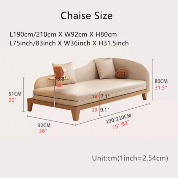 8 WoodBee Craft "The Silhouette Arc" Premium Chaise Lounge Sleeper Sofa