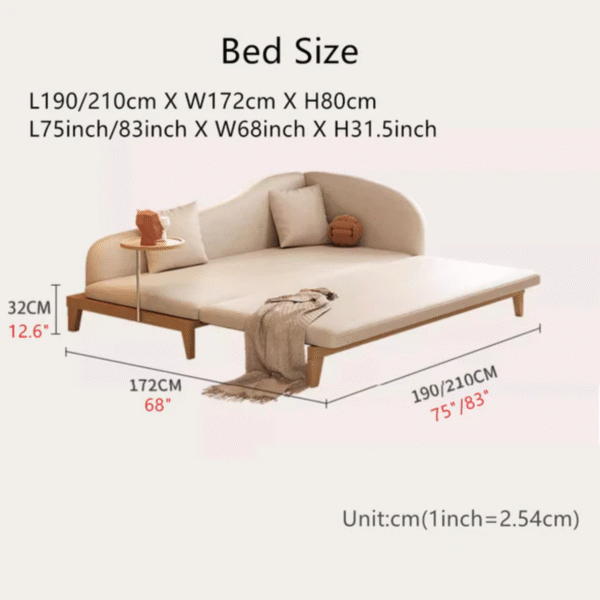 9 WoodBee Craft "The Silhouette Arc" Premium Chaise Lounge Sleeper Sofa