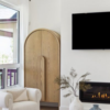 WoodBee Craft "The Nocturne Arch" Premium Black Arched Armoire Cabinet