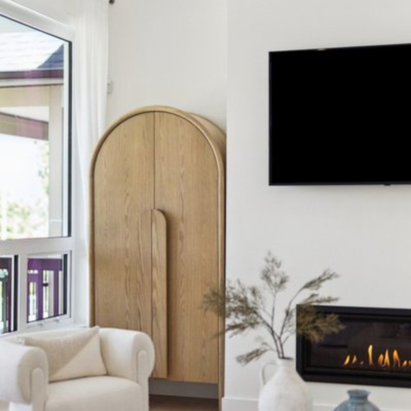 WoodBee Craft "The Nocturne Arch" Premium Black Arched Armoire Cabinet