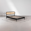 WBC-BED-004 WoodBee Craft "The Aurelia Loop" Premium Rattan Cane Platform Bed
