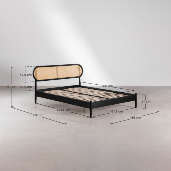 WBC-BED-004 WoodBee Craft "The Aurelia Loop" Premium Rattan Cane Platform Bed