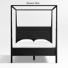 WBC-BED-011 (1) WoodBee Craft "The Meridian Spire" Premium Black Solid Wood Canopy Bed