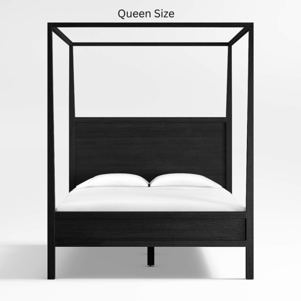 WBC-BED-011 (1) WoodBee Craft "The Meridian Spire" Premium Black Solid Wood Canopy Bed