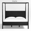 WBC-BED-011 WoodBee Craft "The Meridian Spire" Premium Black Solid Wood Canopy Bed