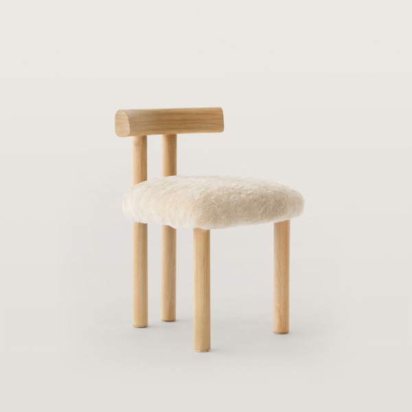 1 Modern nordic boucle t bar dining chair set of 2 with natural wood legs by WoodBee Craft