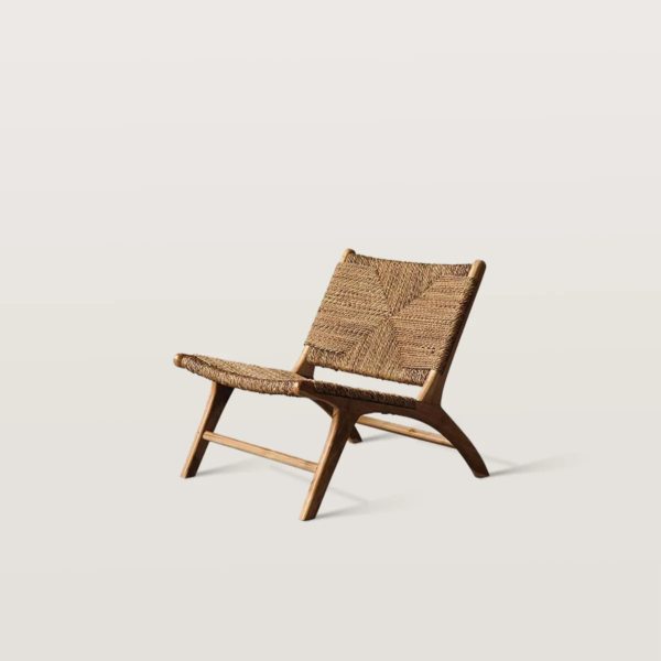 1 Modern woven rope low lounge chair with solid wood frame by WoodBee Craft