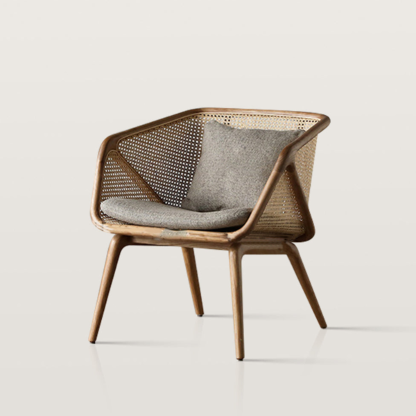 1 WoodBee Craft "The Solstice Barrel" Handcrafted Rattan Barrel Accent Chair