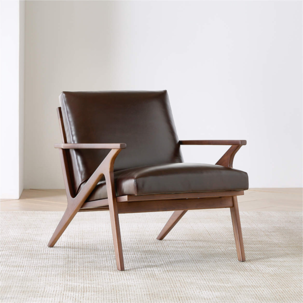 1 WoodBee Craft "The Cavett Retro" Premium Mid Century Leatherette Accent Chair