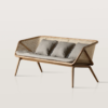 1 WoodBee Craft "The Solstice Trio" Handcrafted 3 Seater Rattan Barrel Mesh Sofa