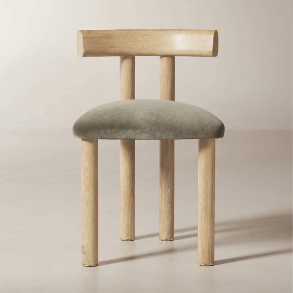 11 WoodBee Craft "The Nordic Cloud" Handcrafted Bouclé T-Bar Dining Chairs (Set of 2)