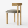 12 WoodBee Craft "The Nordic Cloud" Handcrafted Bouclé T-Bar Dining Chairs (Set of 2)