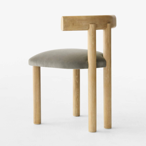 12 WoodBee Craft "The Nordic Cloud" Handcrafted Bouclé T-Bar Dining Chairs (Set of 2)