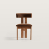WoodBee Craft "The Nordic Horizon" Handcrafted Upholstered Bouclé Wood Dining Chairs (Set of 2)
