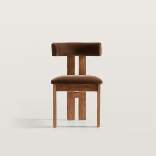WoodBee Craft "The Nordic Horizon" Handcrafted Upholstered Bouclé Wood Dining Chairs (Set of 2)