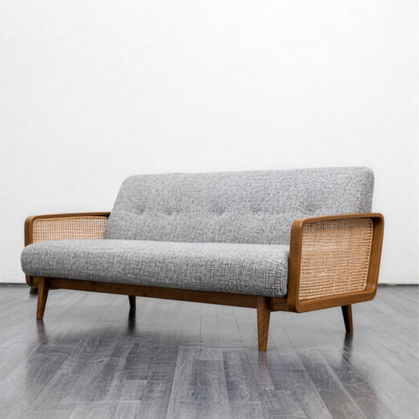 WoodBee Craft "The Nordic Rattan" Premium 3 Seater Cane Armrest Sofa