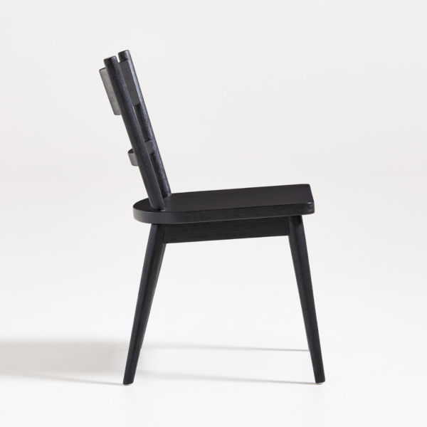 2 WoodBee Craft "The Onyx Ladder" Handcrafted Black Wooden Ladder Back Dining Chairs (Set of 2)