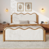 2 WoodBee Craft "The Cloud Scallop" Premium Scalloped Bouclé Wood Bed Frame