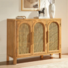 2 WoodBee Craft "The Archway Sanctuary" Handcrafted Arched Cane Door Shoe Storage Cabinet
