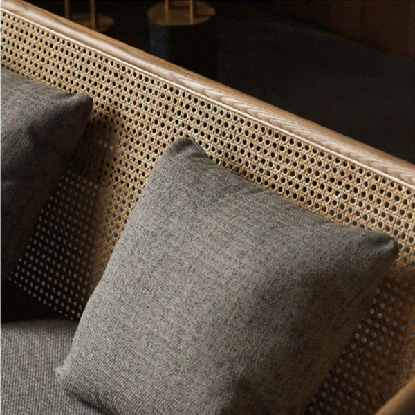 3 WoodBee Craft "The Solstice Trio" Handcrafted 3 Seater Rattan Barrel Mesh Sofa