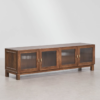 3 WoodBee Craft "The Luminary Flute" Handcrafted Fluted Glass Solid Wood TV Unit