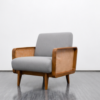 WoodBee Craft "The Nordic Solo" Premium Single Seater Cane Armchair Sofa