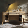WoodBee Craft "The Artisan Atelier" Natural Cane Wood Executive Computer Desk