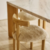 4 WoodBee Craft "The Nordic Cloud" Handcrafted Bouclé T-Bar Dining Chairs (Set of 2)