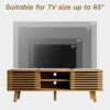 4 WoodBee Craft "The Horizon Slatted" Handcrafted Slatted Wood TV Console Cabinet