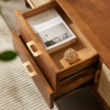 4 WoodBee Craft "The Solstice Credenza" Handcrafted Rattan Cane Door Wood TV Console