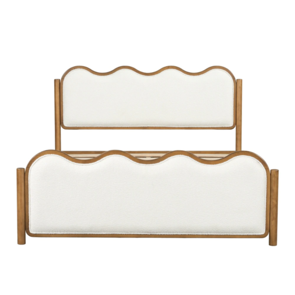 4 WoodBee Craft "The Cloud Scallop" Premium Scalloped Bouclé Wood Bed Frame