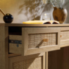 WoodBee Craft "The Artisan Atelier" Natural Cane Wood Executive Computer Desk