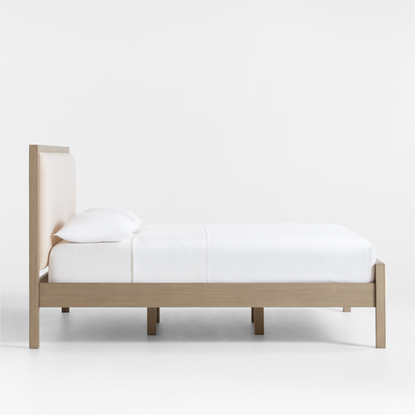 4 WoodBee Craft "The Haven Linen" Premium Upholstered Wood Panel Bed Frame